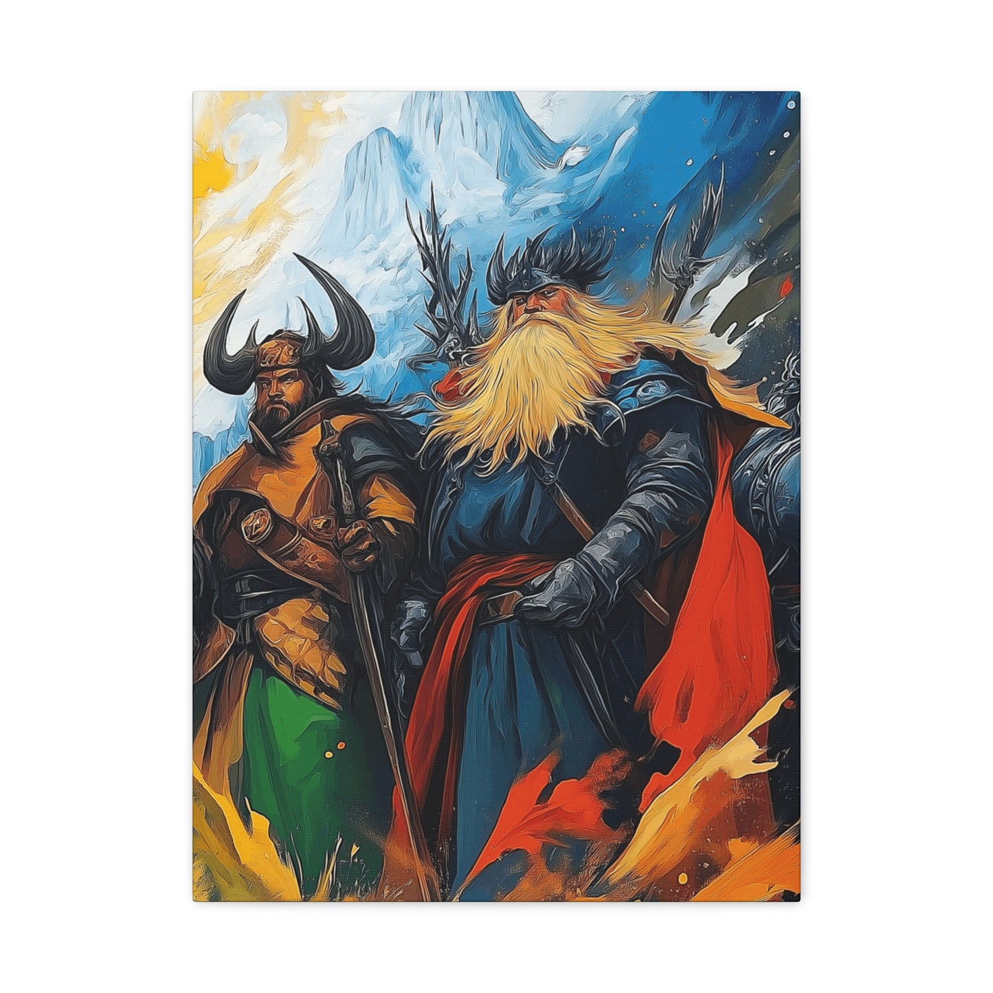 Epic Norse Warrior Canvas Art Print - Fantasy Wall Decor for Home or Office