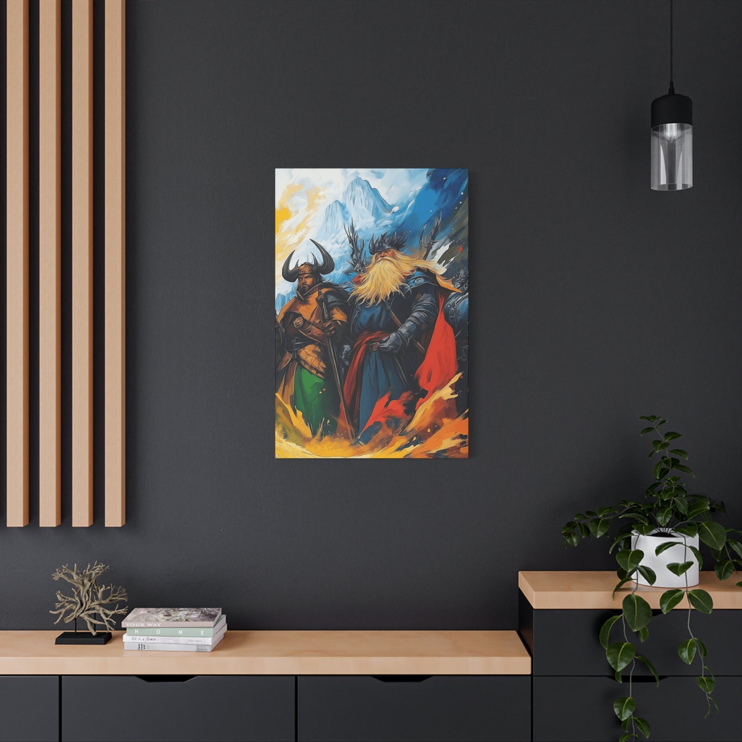Epic Norse Warrior Canvas Art Print - Fantasy Wall Decor for Home or Office