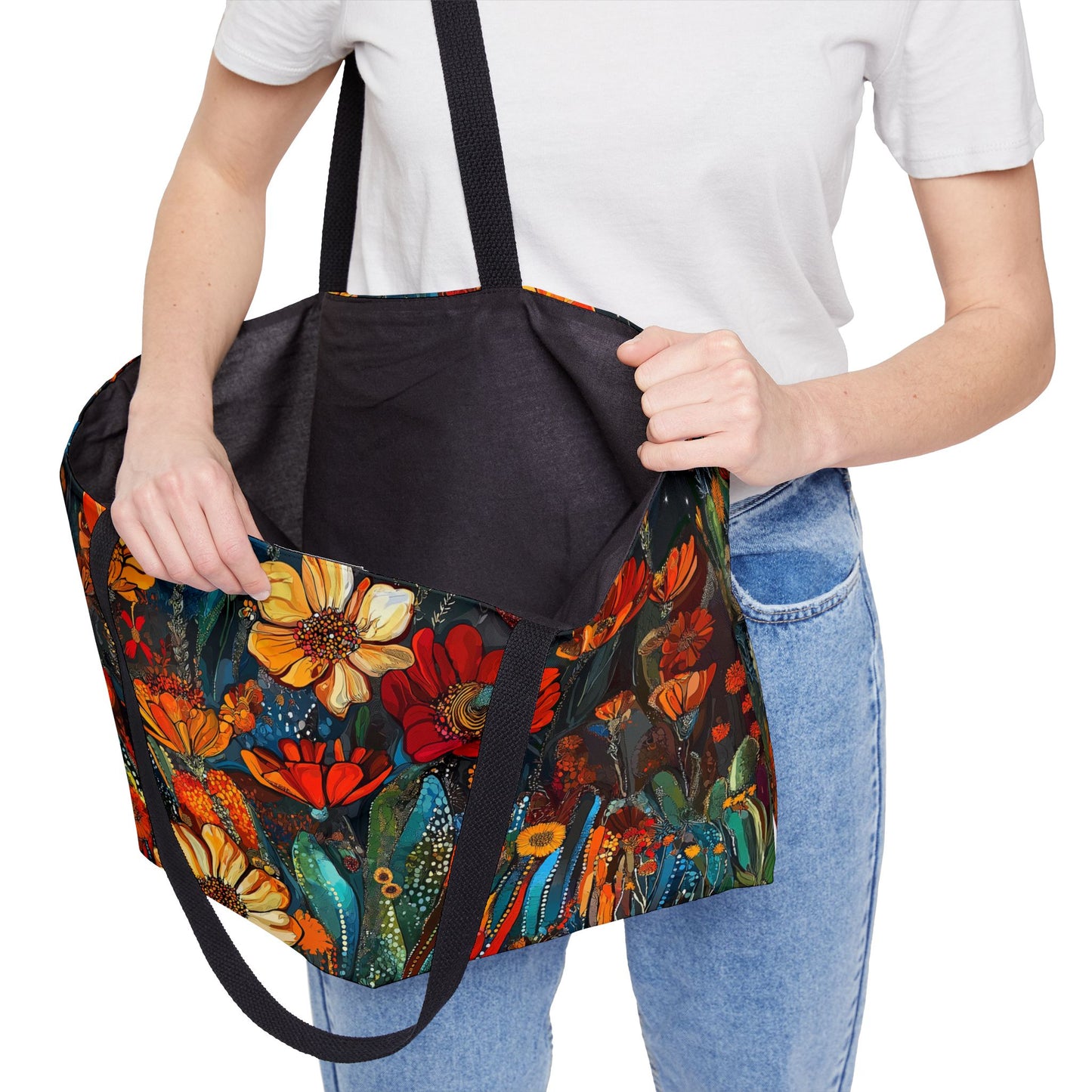 Vibrant Floral Weekender Tote Bag for Travel, Beach, Gym - Stylish Bag for Summer, Mother's Day, Weekend Getaways, Eco-friendly!