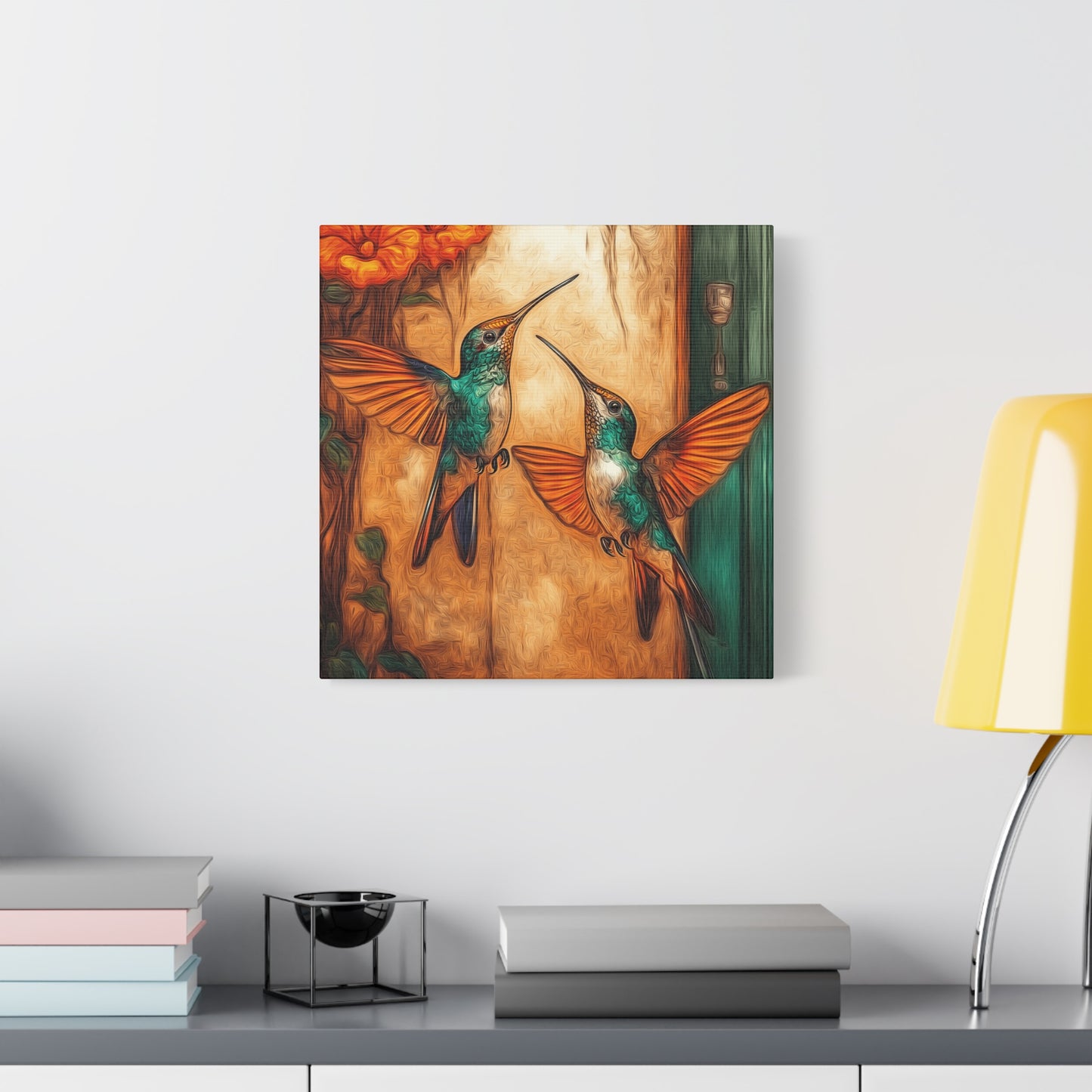Canvas Wall Art - Dueling Hummingbirds