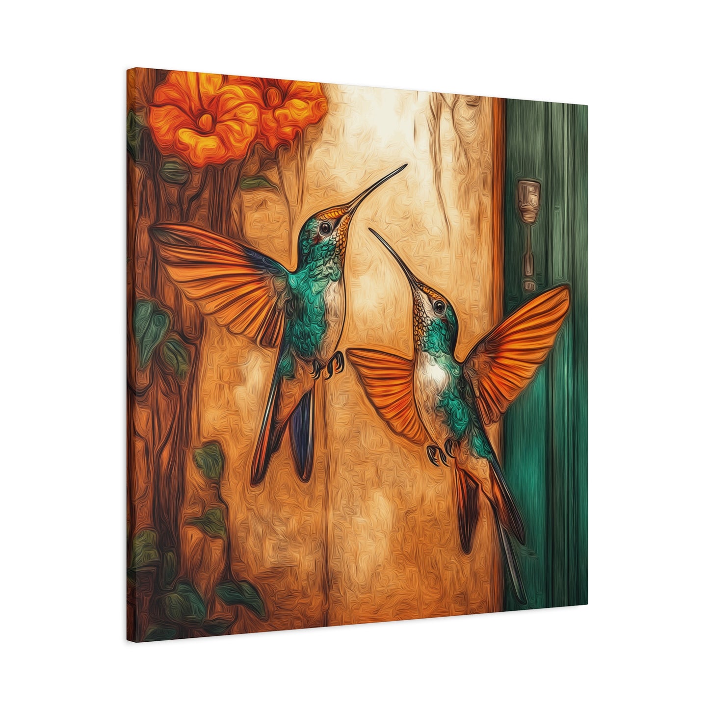 Canvas Wall Art - Dueling Hummingbirds
