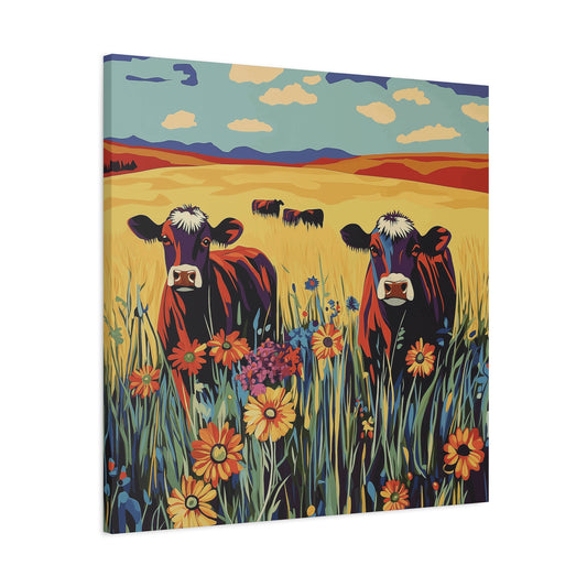 Colorful Cow Artwork Canvas | Vibrant Farm Decor for Country Lovers