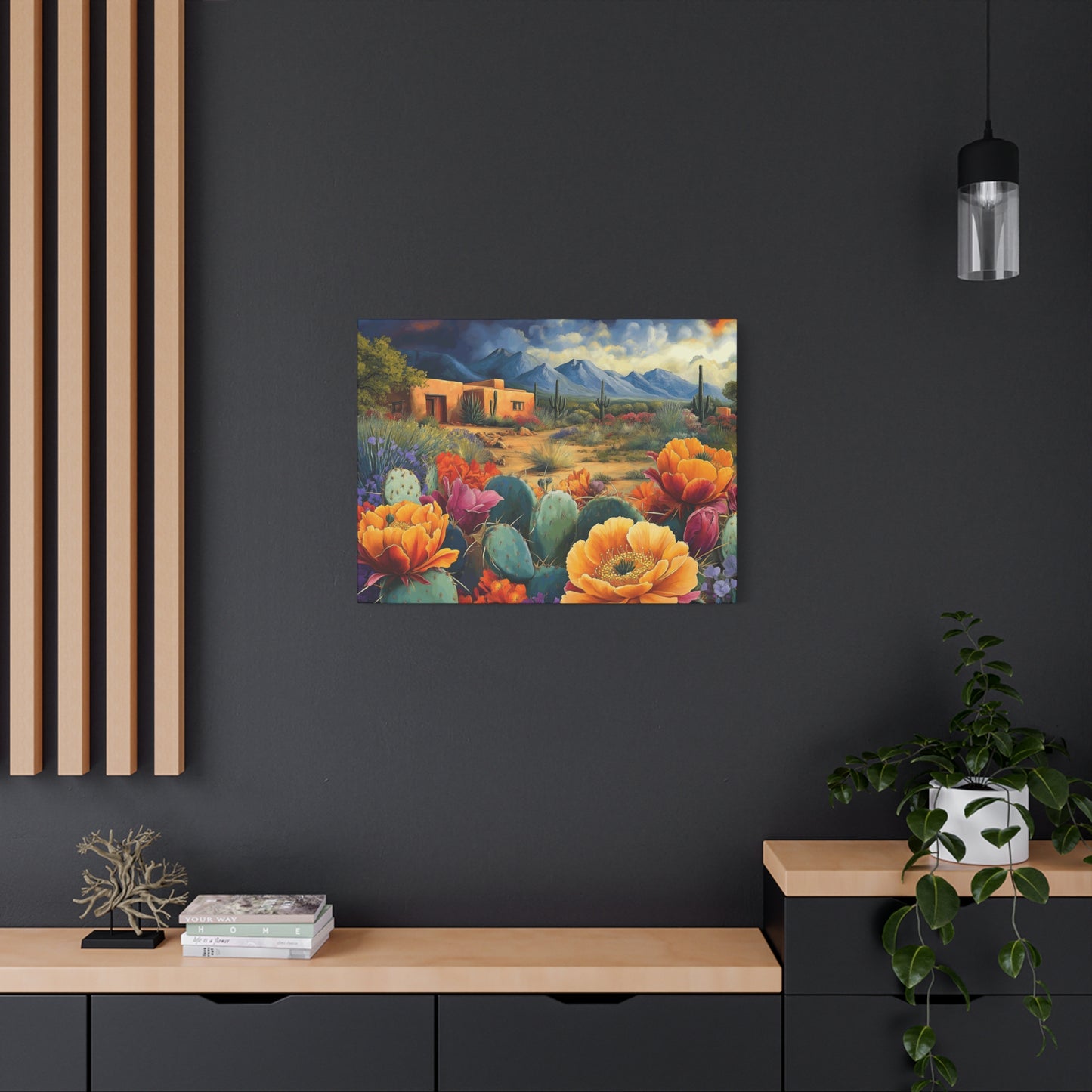 Desert Bloom Canvas Art - Vibrant Southwest Landscape