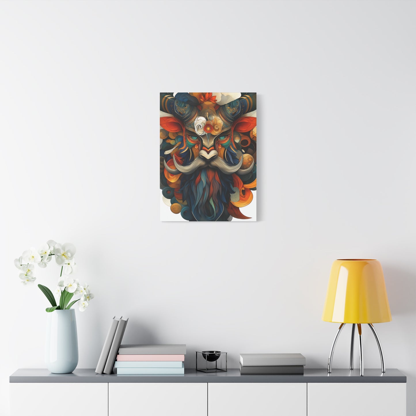 Vibrant Mask Wall Art Canvas | Bohemian Decor