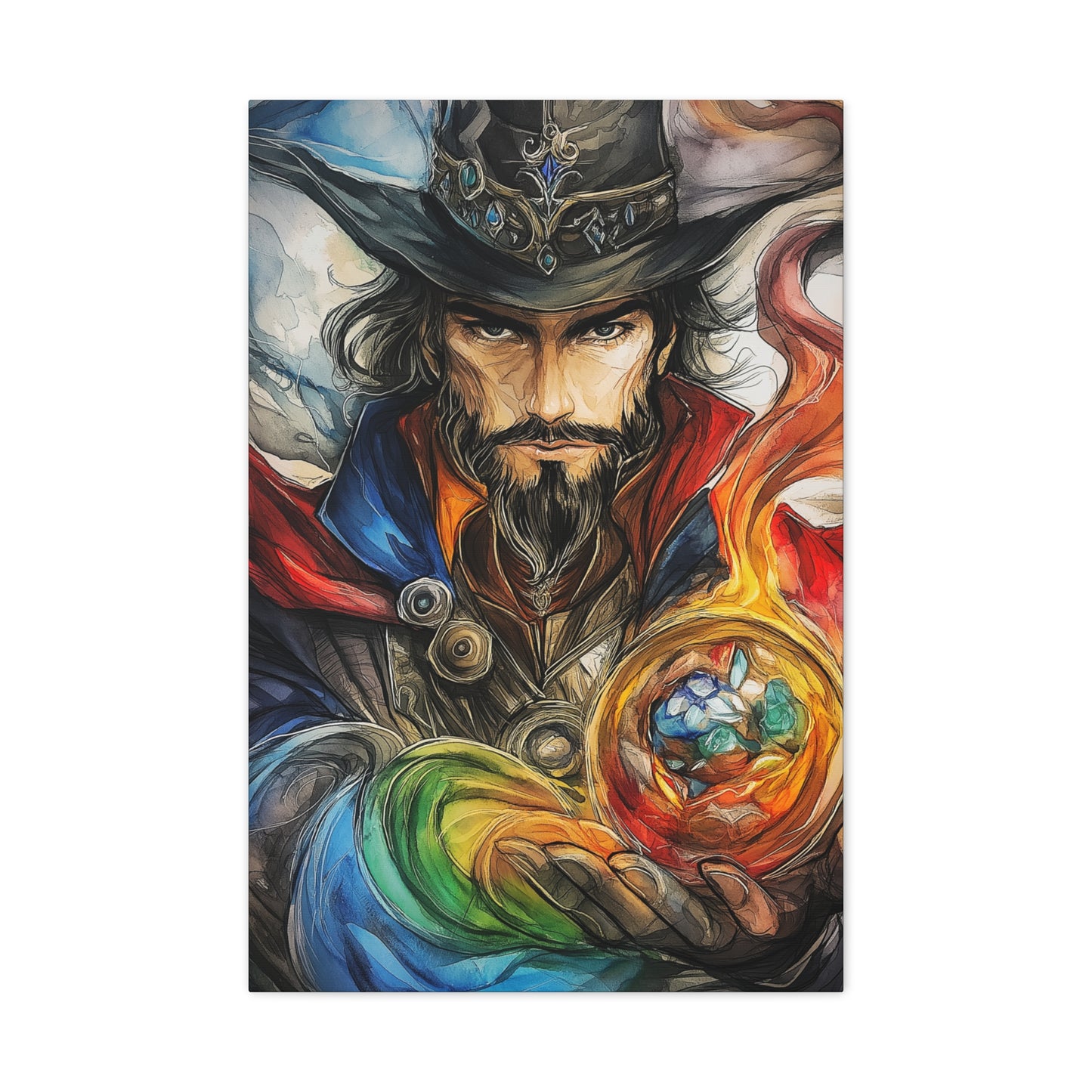 Mystical Wizard Canvas Art - Fantasy Home Decor for Magic Lovers