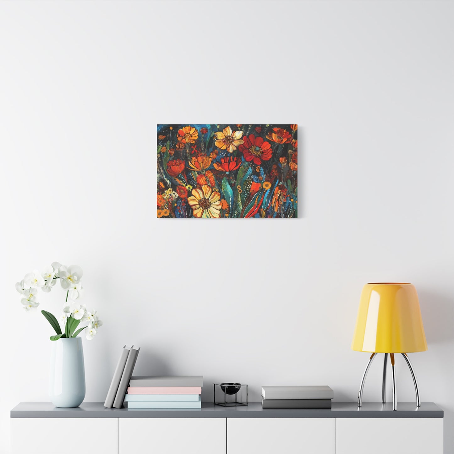 Canvas Wall Art - Cacti Flower Frenzy 1