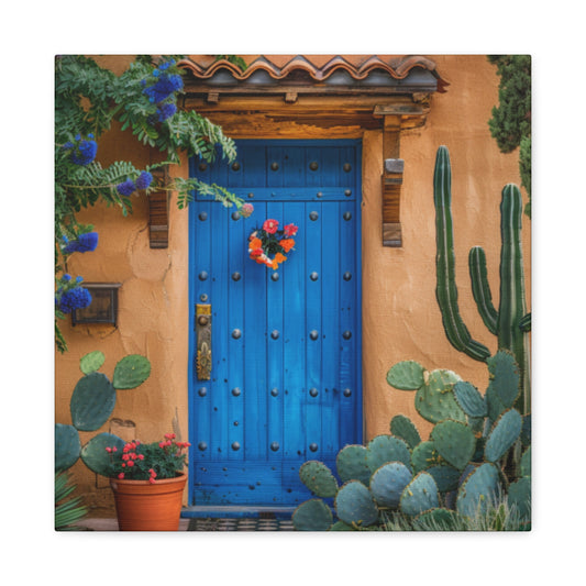 Canvas Wall Art - Santa Fe Door Blue Design