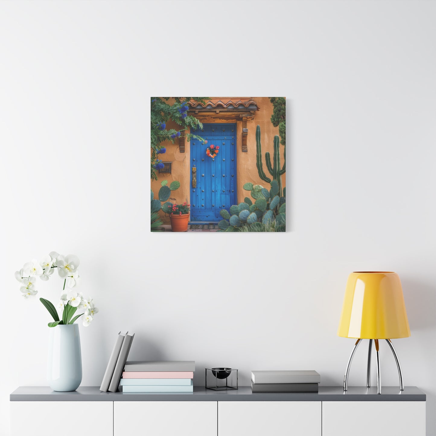 Canvas Wall Art - Santa Fe Door Blue Design