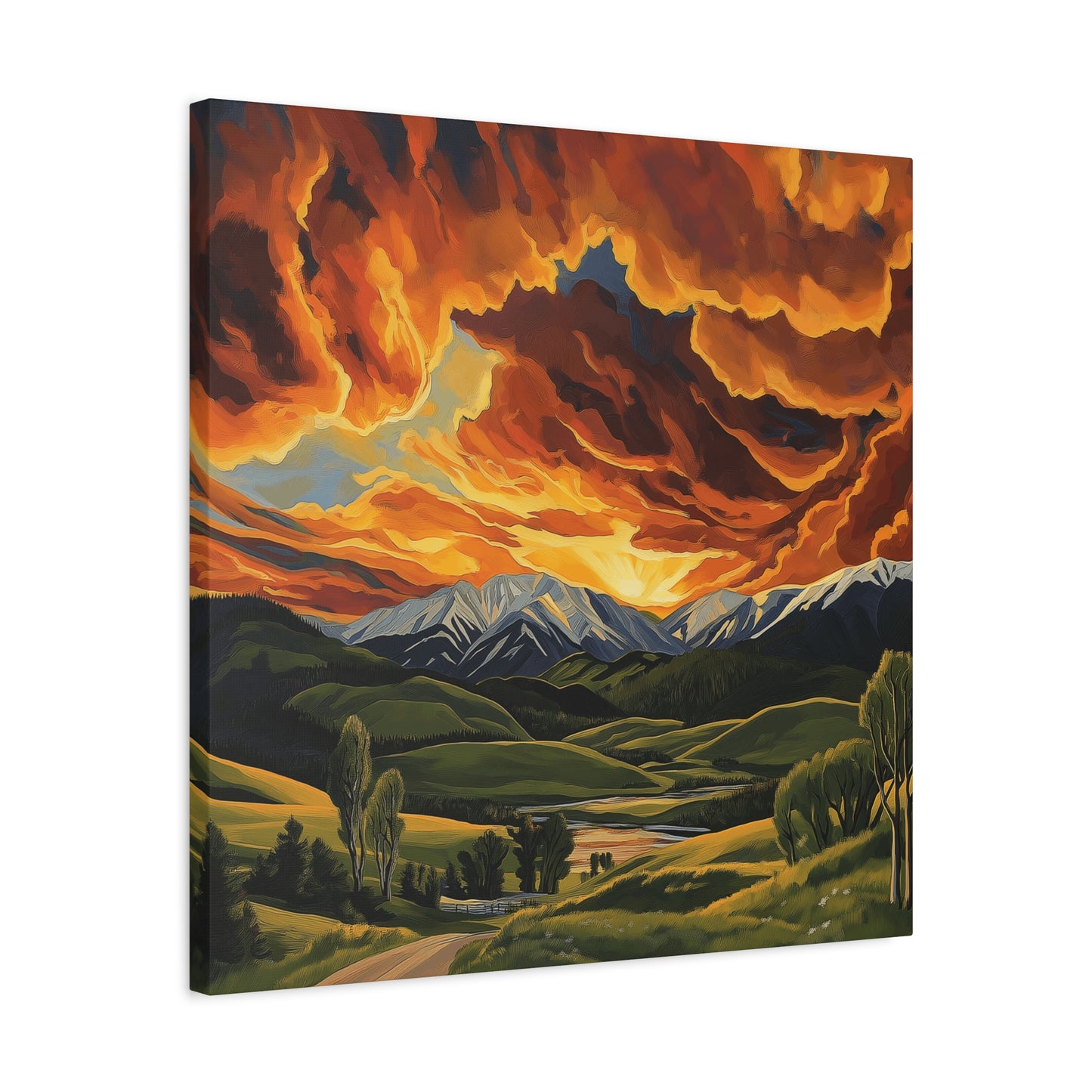 Canvas Print - Colorado Mountains and Farm