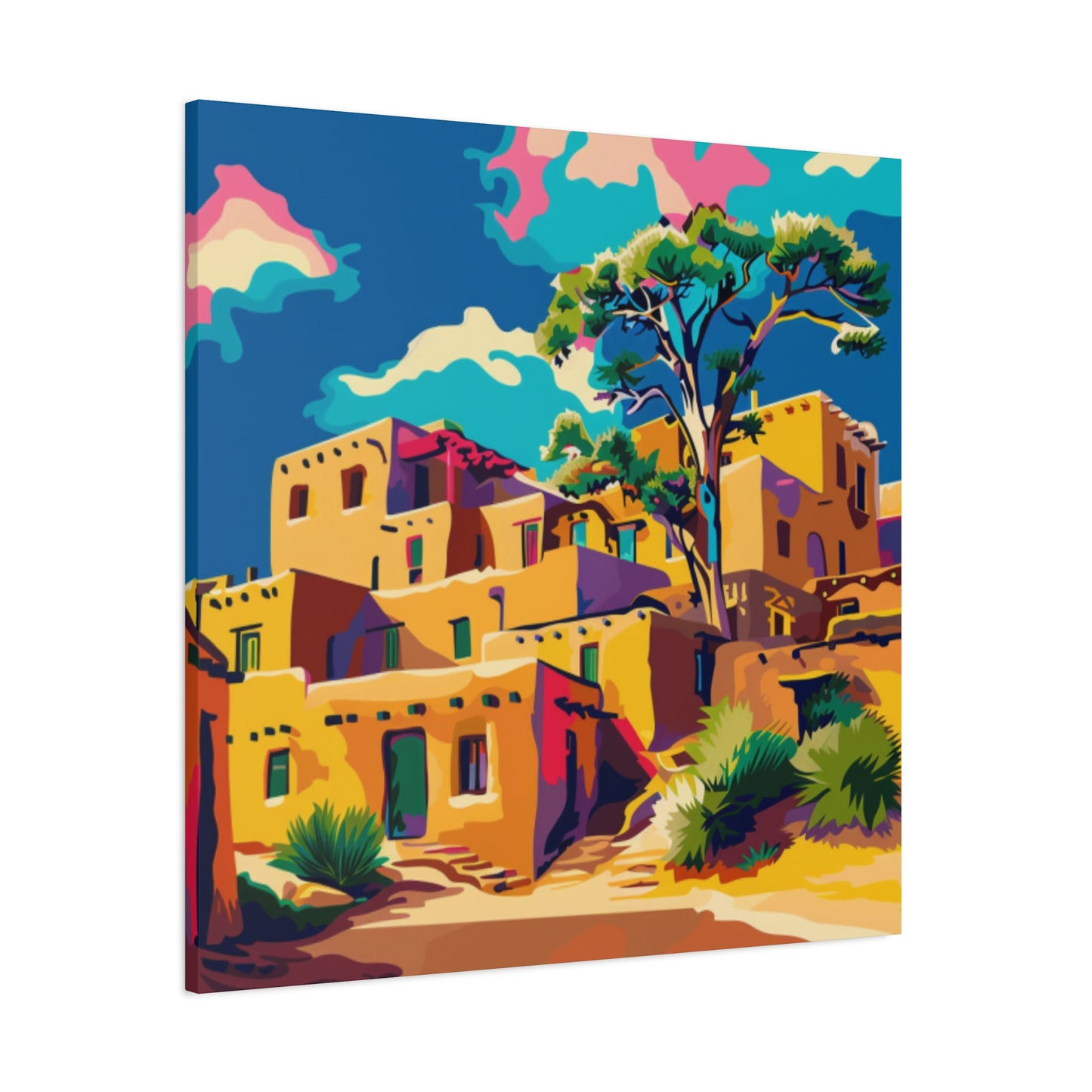 Canvas Art Print - NM Pueblo New Village 2