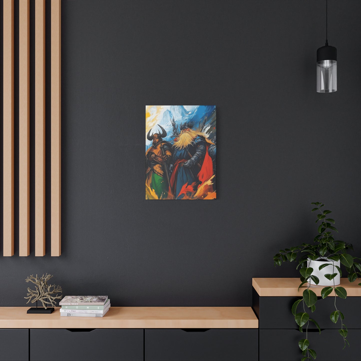 Epic Norse Warrior Canvas Art Print - Fantasy Wall Decor for Home or Office