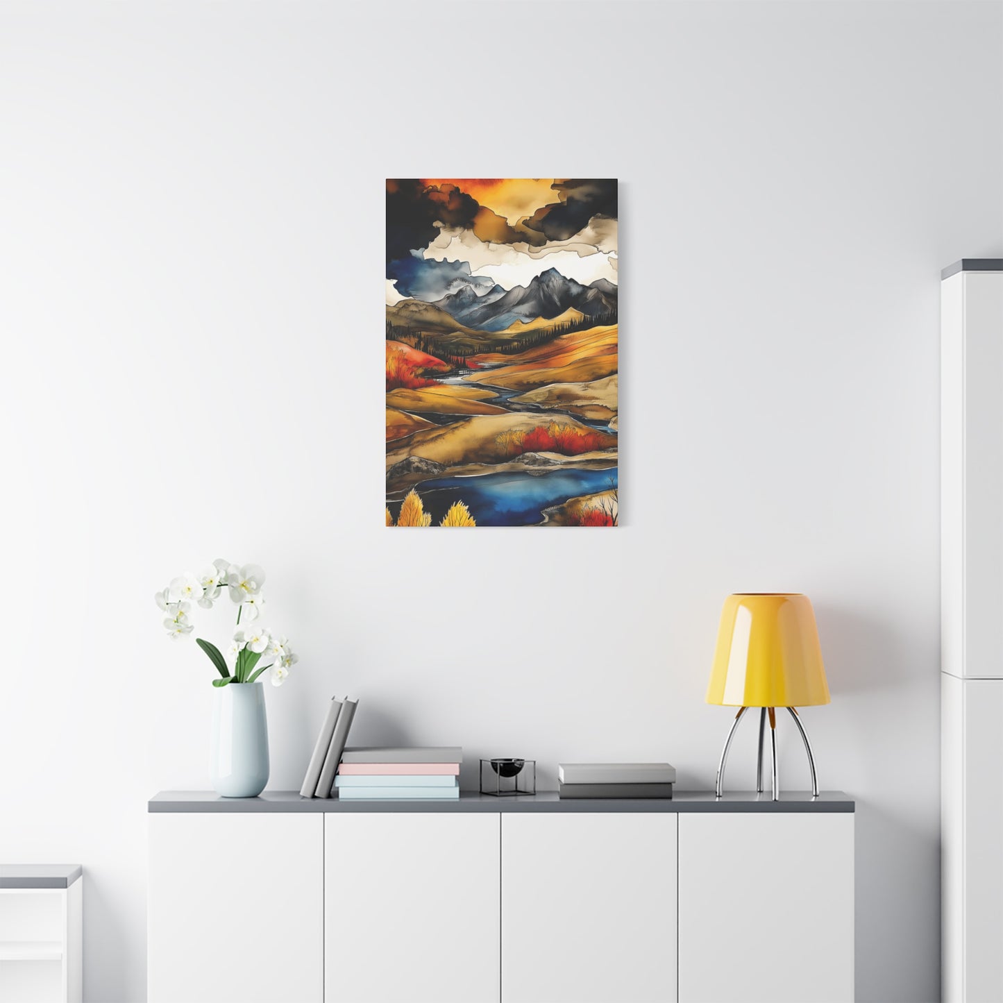 Mountain Landscape Art Print on Matte Canvas