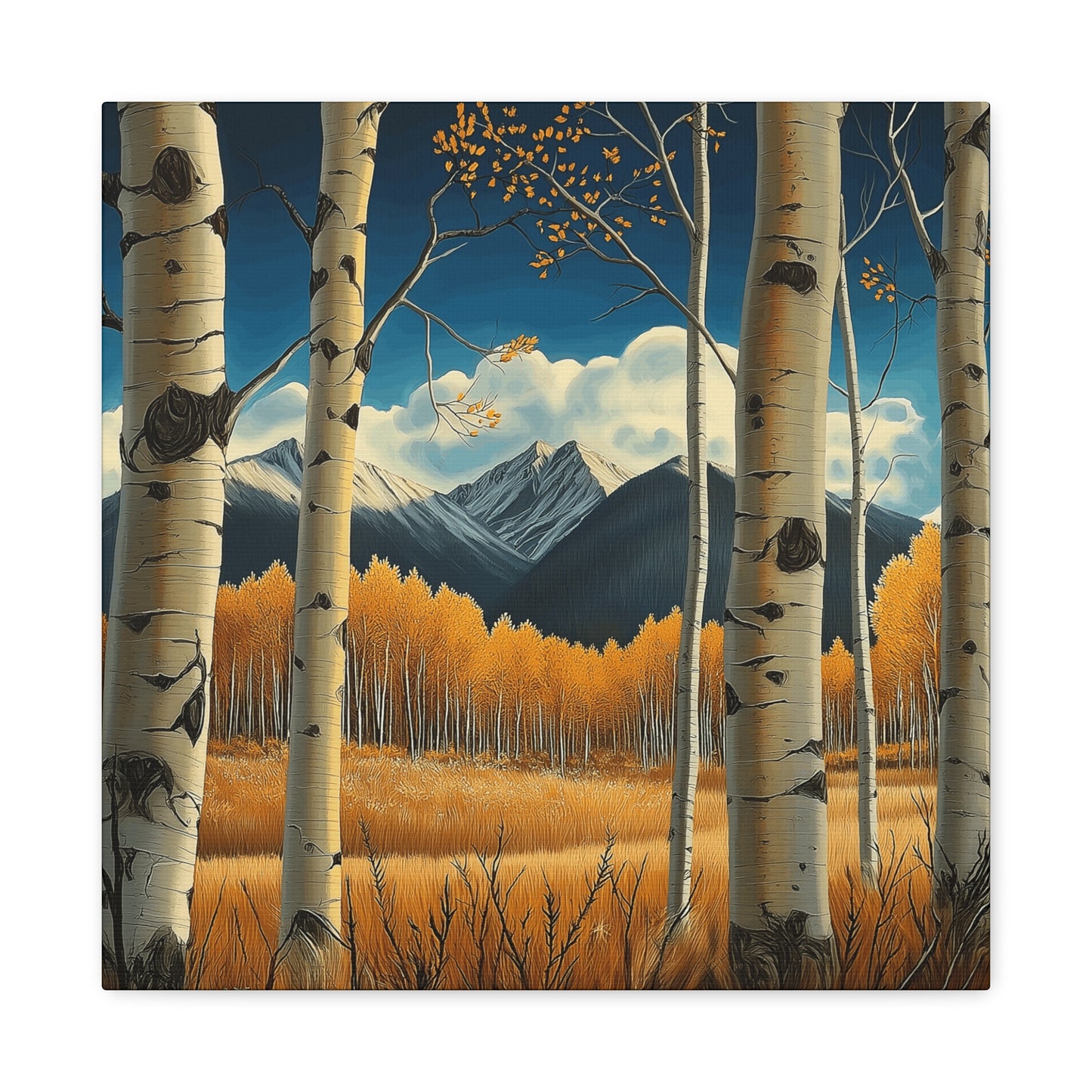 Scenic Landscape Canvas Print - Autumn Birch Forest Wall Art