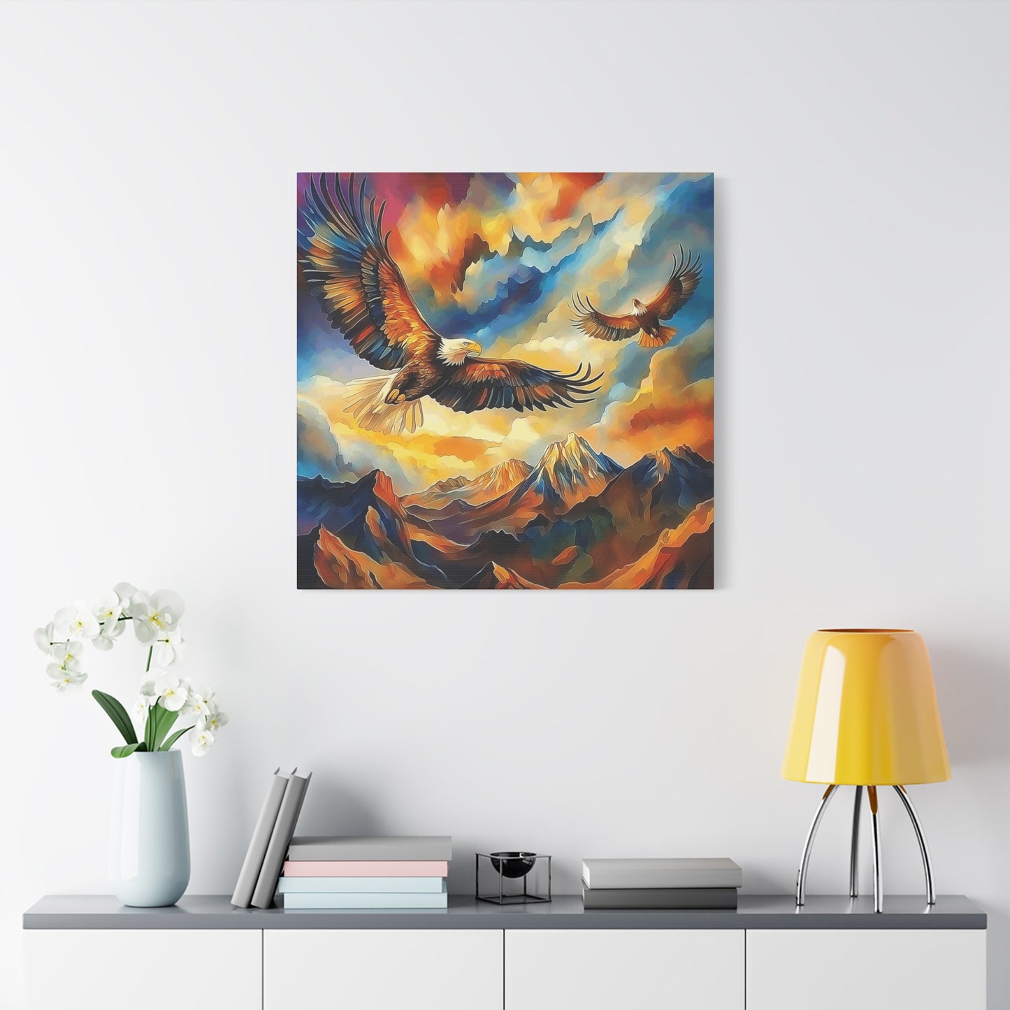 Majestic Eagle Canvas Art – Vibrant Stretched Wall Decor for Nature Lovers
