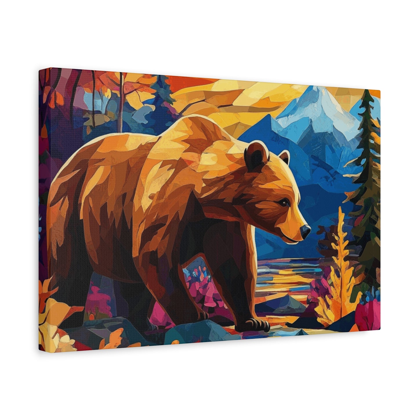 Bear walking in the mountains