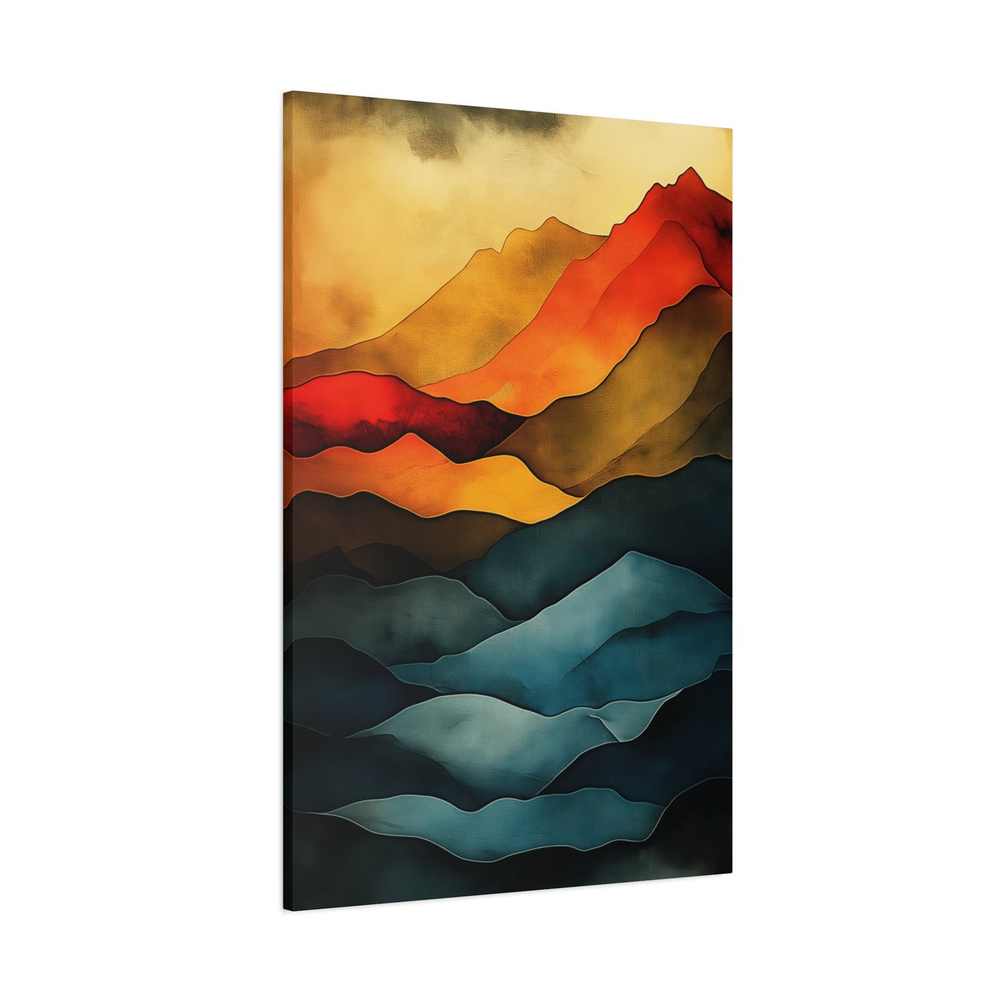 Vibrant Mountain Landscape Canvas Art - 1.25" Stretched Wall Décor