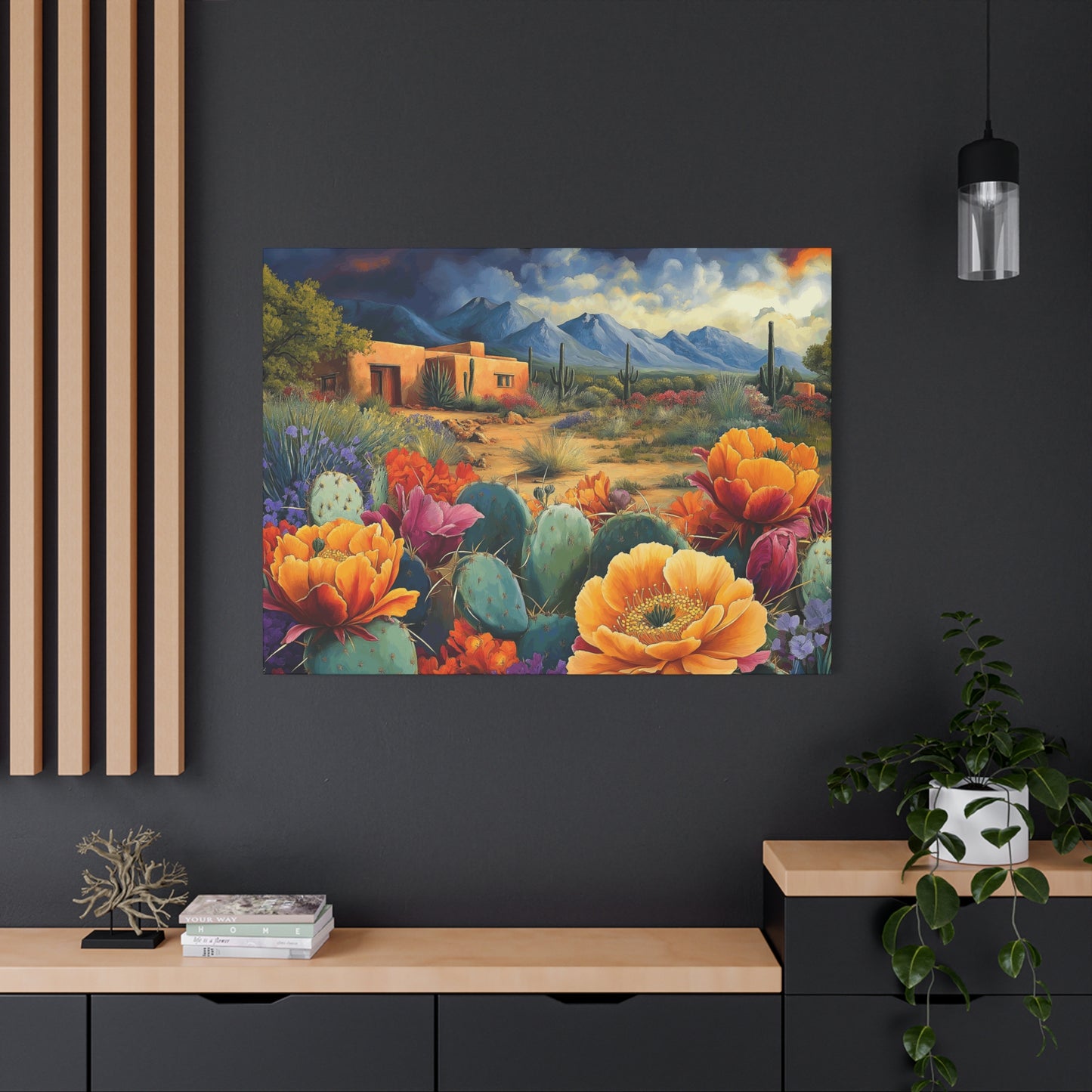 Desert Bloom Canvas Art - Vibrant Southwest Landscape