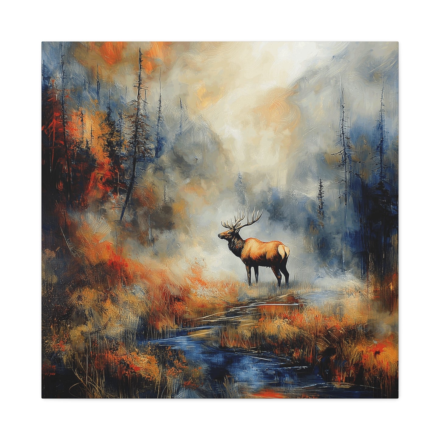 Majestic Elk Canvas Art - Nature Wall Decor for Outdoor Enthusiasts