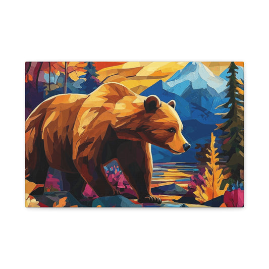 Bear walking in the mountains