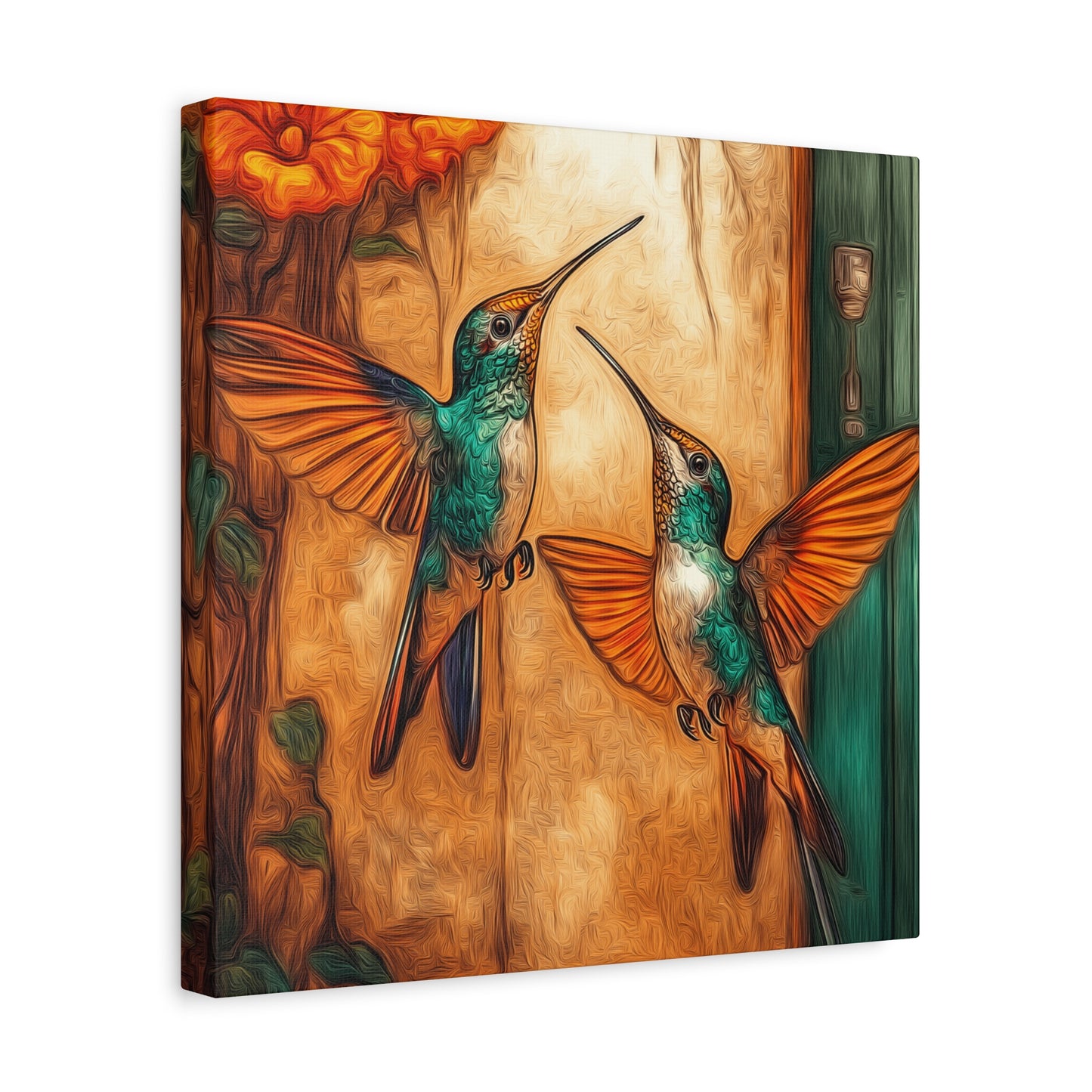 Canvas Wall Art - Dueling Hummingbirds