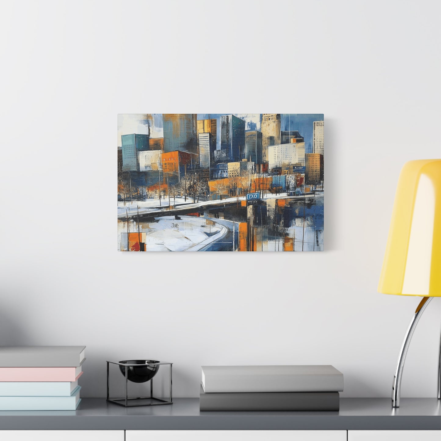 Urban Landscape Matte Canvas Wall Art - Modern Cityscape Decor