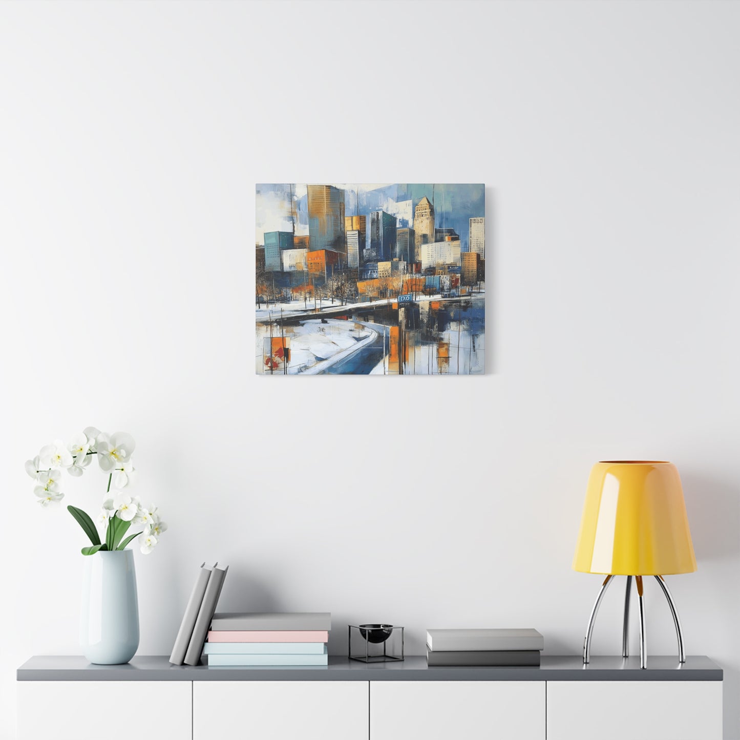 Urban Landscape Matte Canvas Wall Art - Modern Cityscape Decor