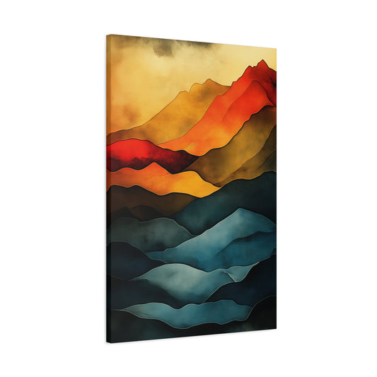 Vibrant Mountain Landscape Canvas Art - 1.25" Stretched Wall Décor
