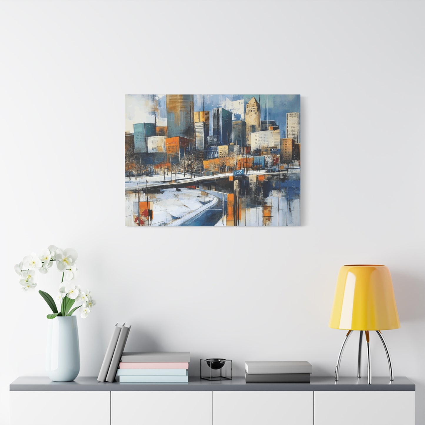 Urban Landscape Matte Canvas Wall Art - Modern Cityscape Decor