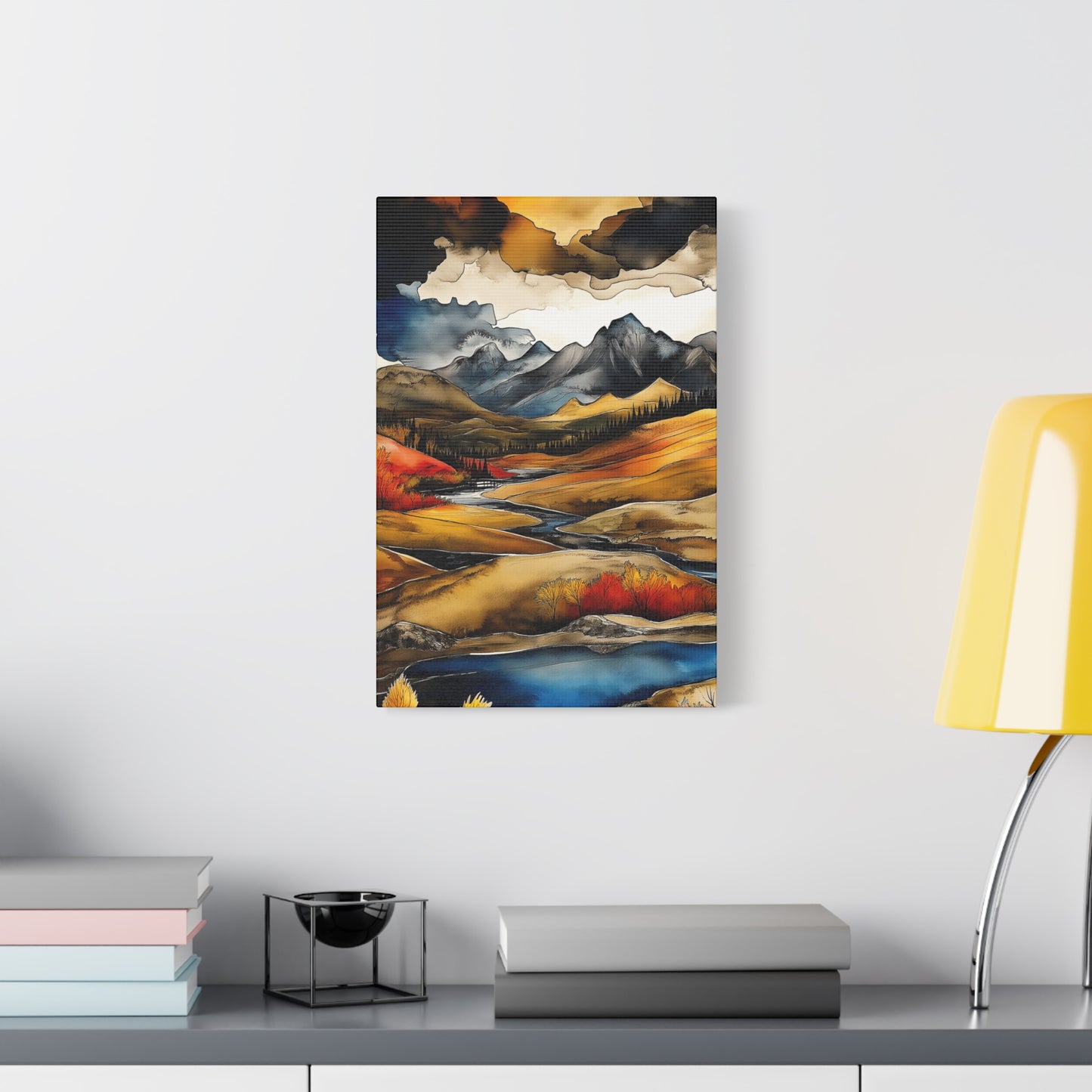 Mountain Landscape Art Print on Matte Canvas