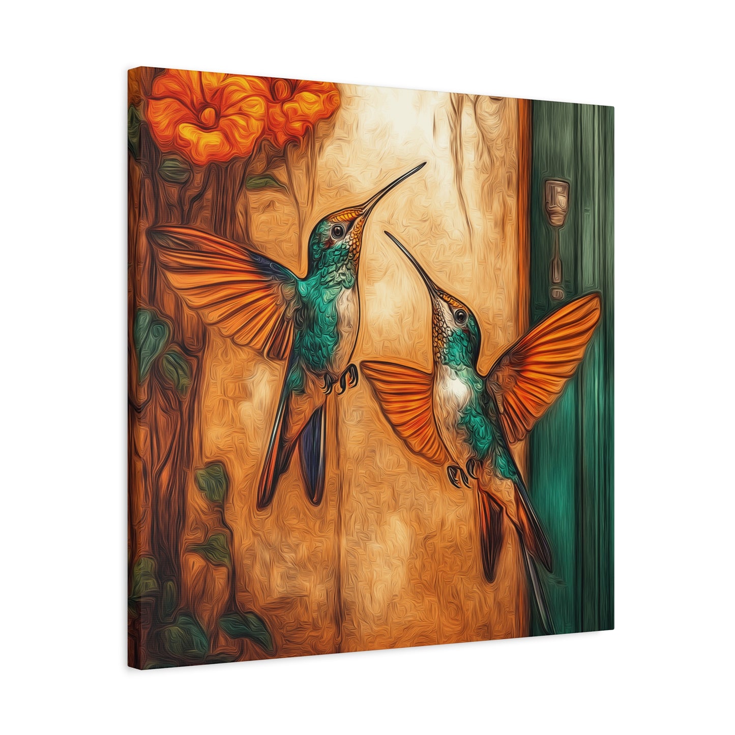 Canvas Wall Art - Dueling Hummingbirds