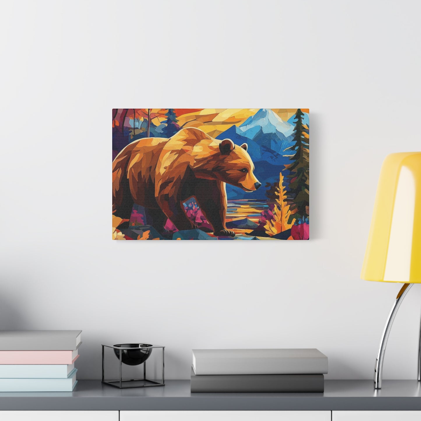 Bear walking in the mountains