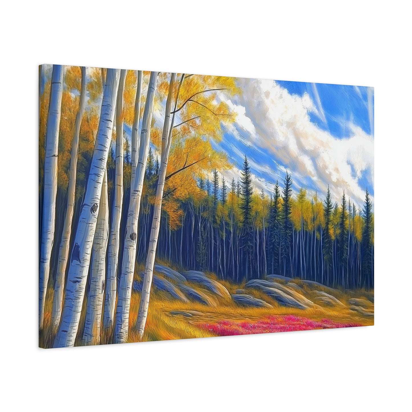 Canvas Wall Art - Pine trees in Rockies