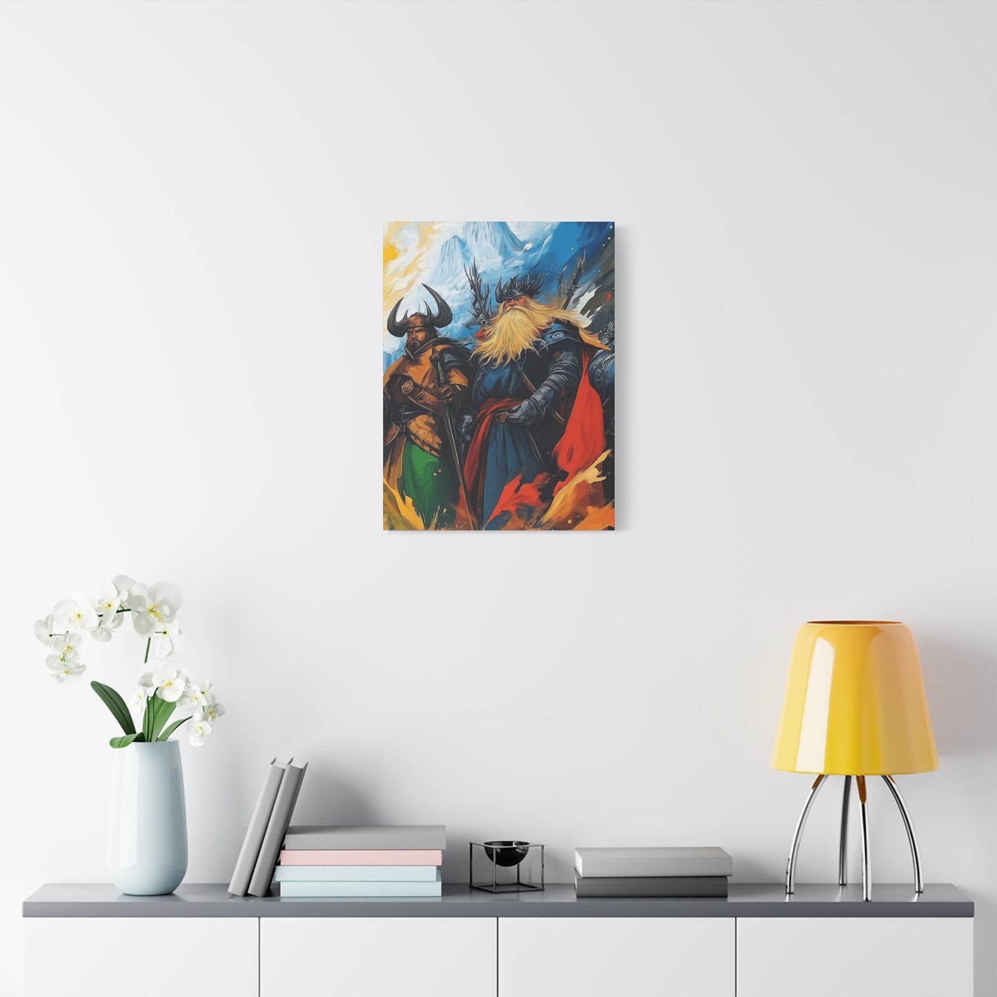 Epic Norse Warrior Canvas Art Print - Fantasy Wall Decor for Home or Office