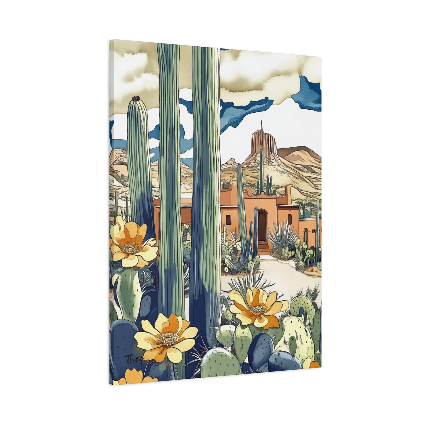 Desert Rose Canvas Art Print | Bohemian Home Decor | Southwestern Wall Art