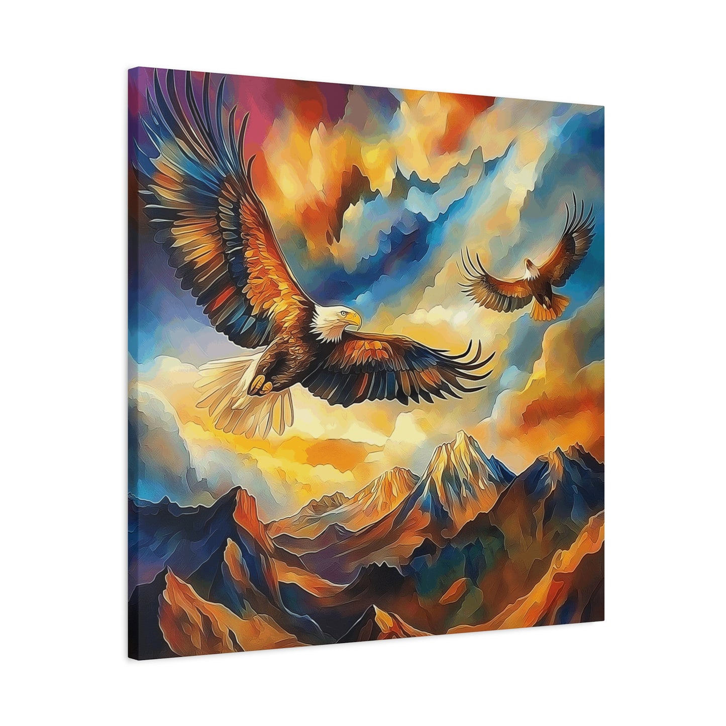 Majestic Eagle Canvas Art – Vibrant Stretched Wall Decor for Nature Lovers
