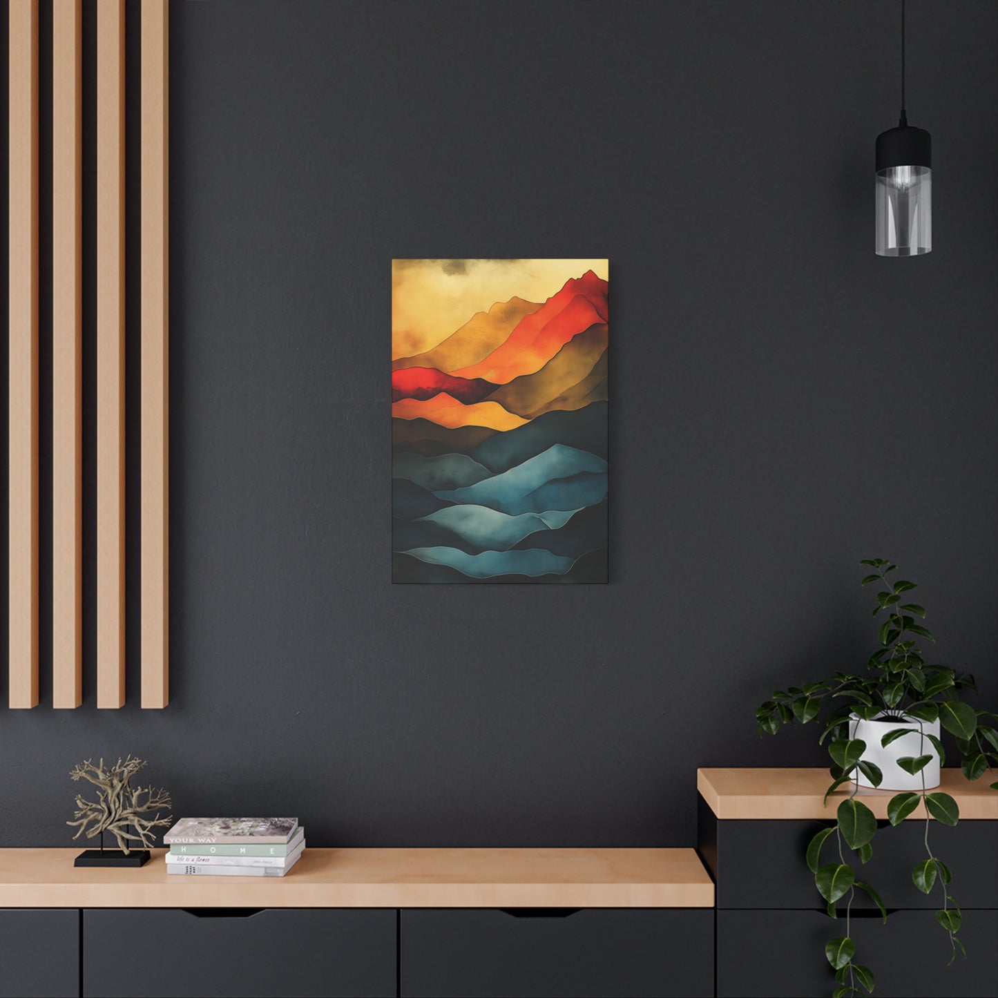 Vibrant Mountain Landscape Canvas Art - 1.25" Stretched Wall Décor