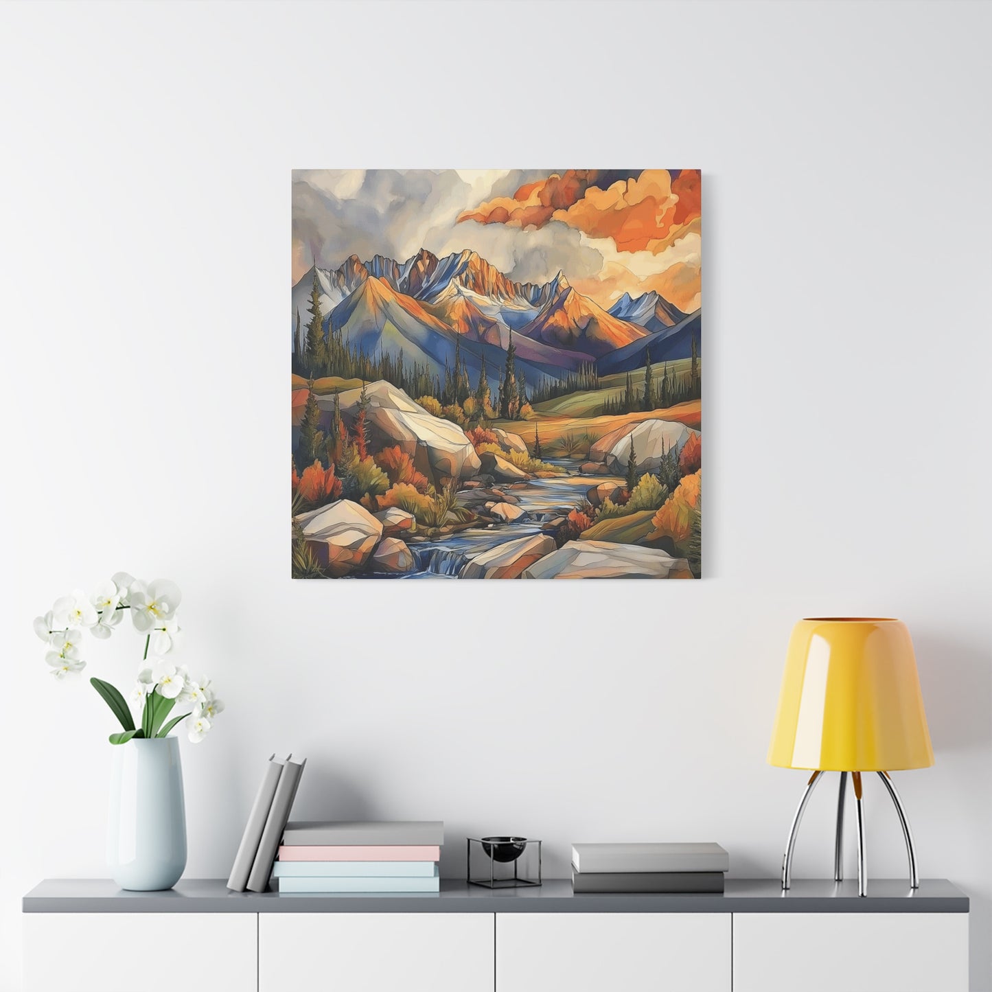 Mountain Landscape Canvas Art Print - Nature Wall Decor