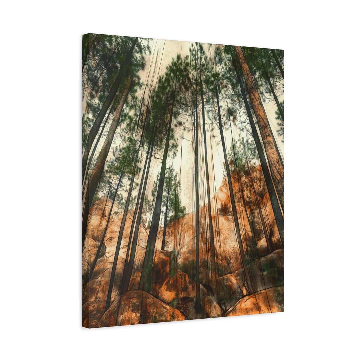 Nature-Inspired Stretched Canvas Art - Forest Serenity