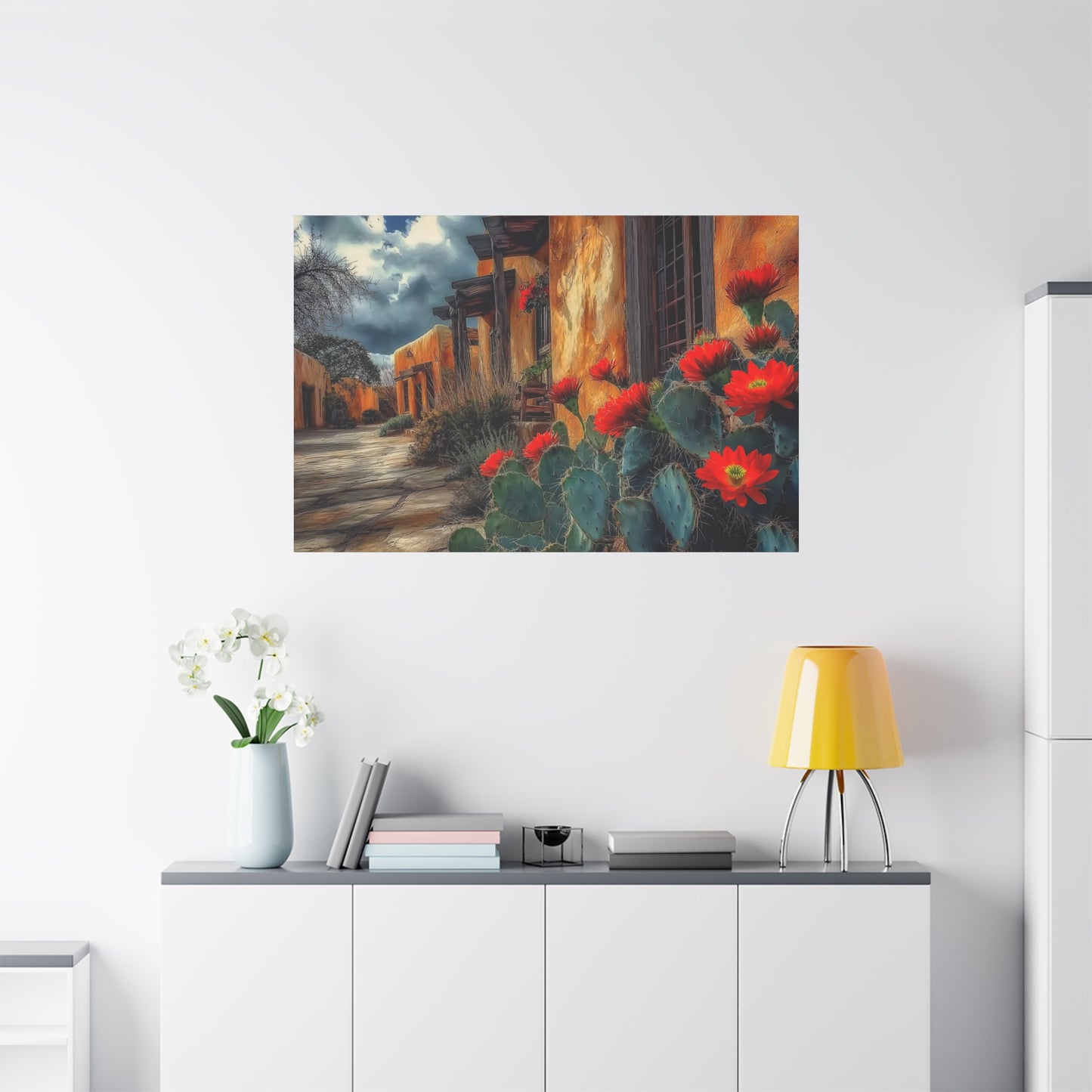 Canvas Wall Art - NM Adobe Red Flowers V1