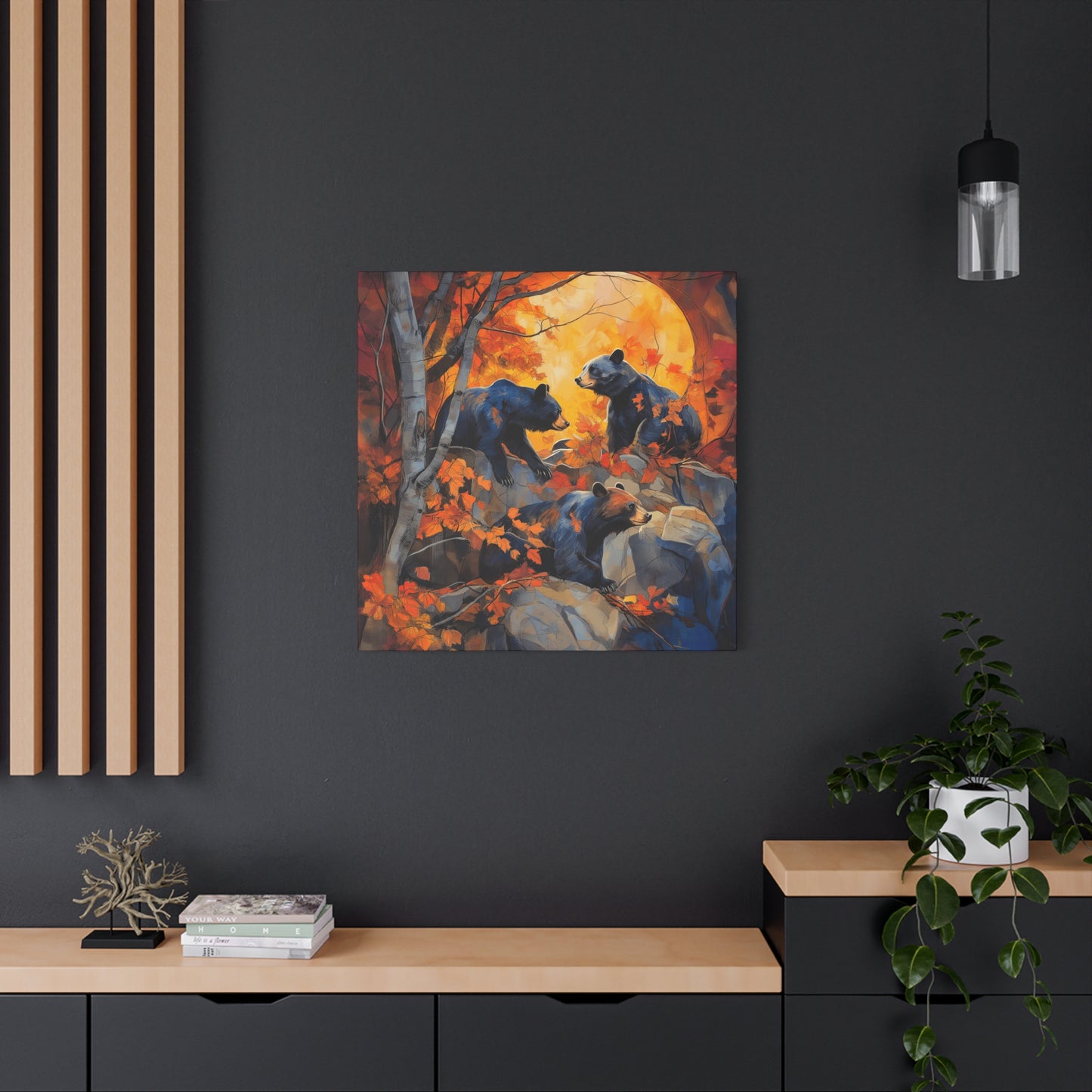 Canvas Print - Three Bears and the Moon