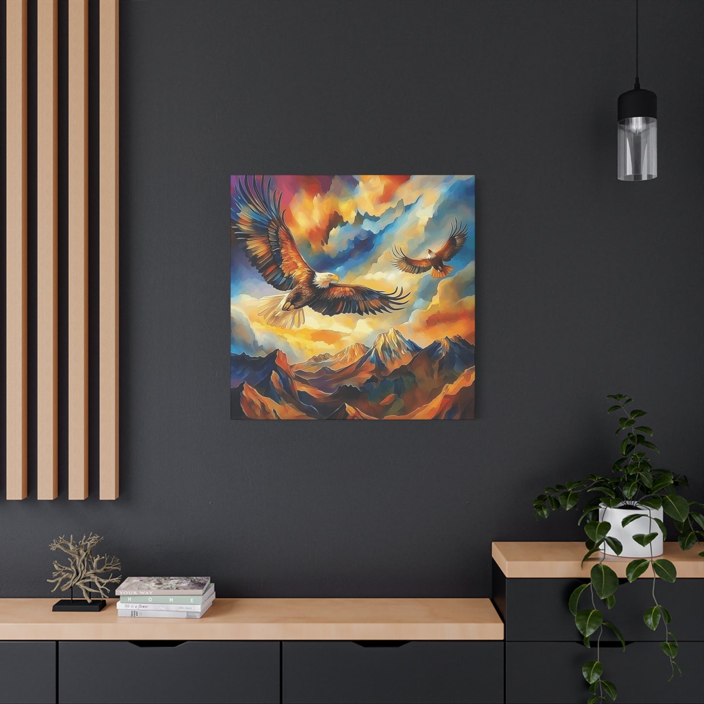 Majestic Eagle Canvas Art – Vibrant Stretched Wall Decor for Nature Lovers