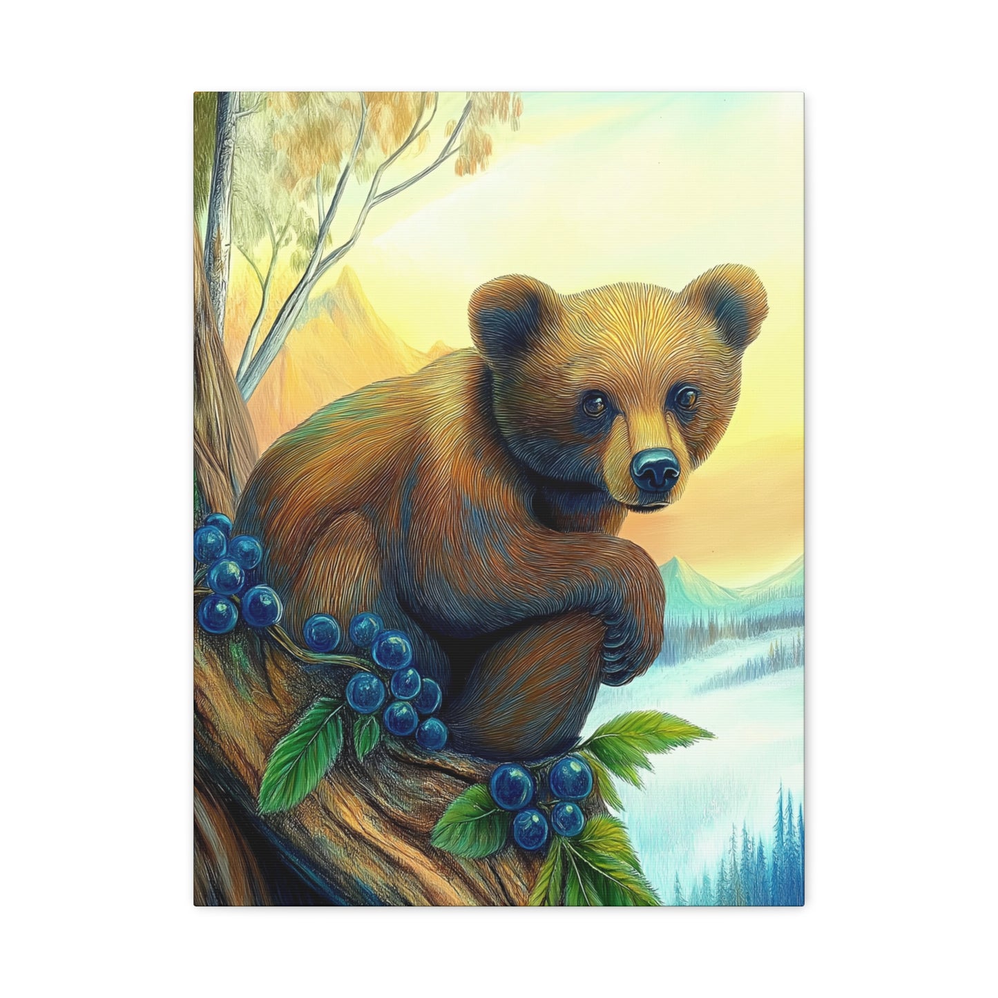 Canvas Wall Art - Bear Cub Watching