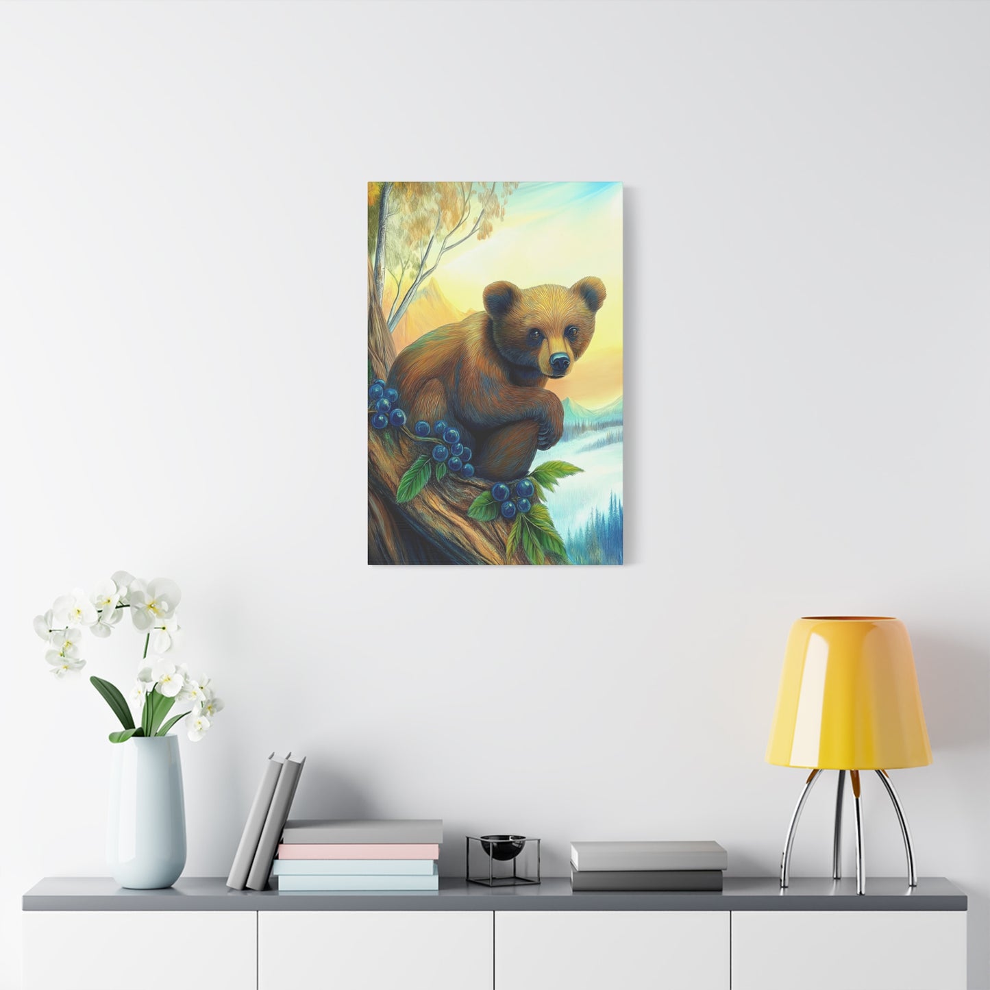 Canvas Wall Art - Bear Cub Watching