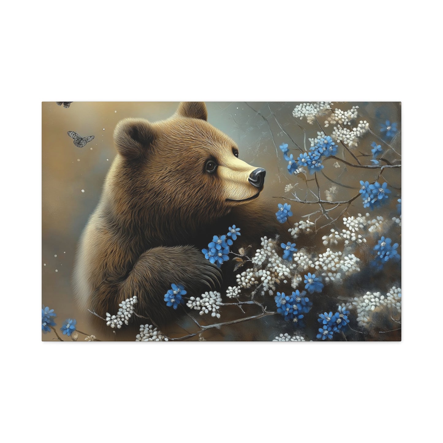 Bear Admiring the Flowers