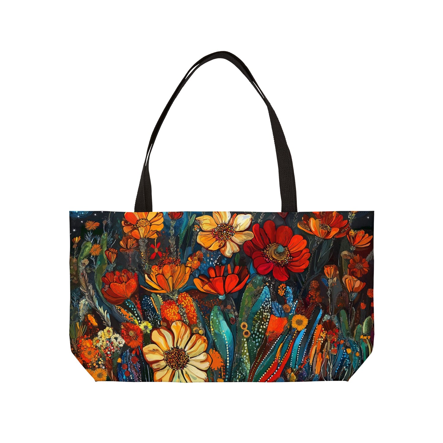 Vibrant Floral Weekender Tote Bag for Travel, Beach, Gym - Stylish Bag for Summer, Mother's Day, Weekend Getaways, Eco-friendly!