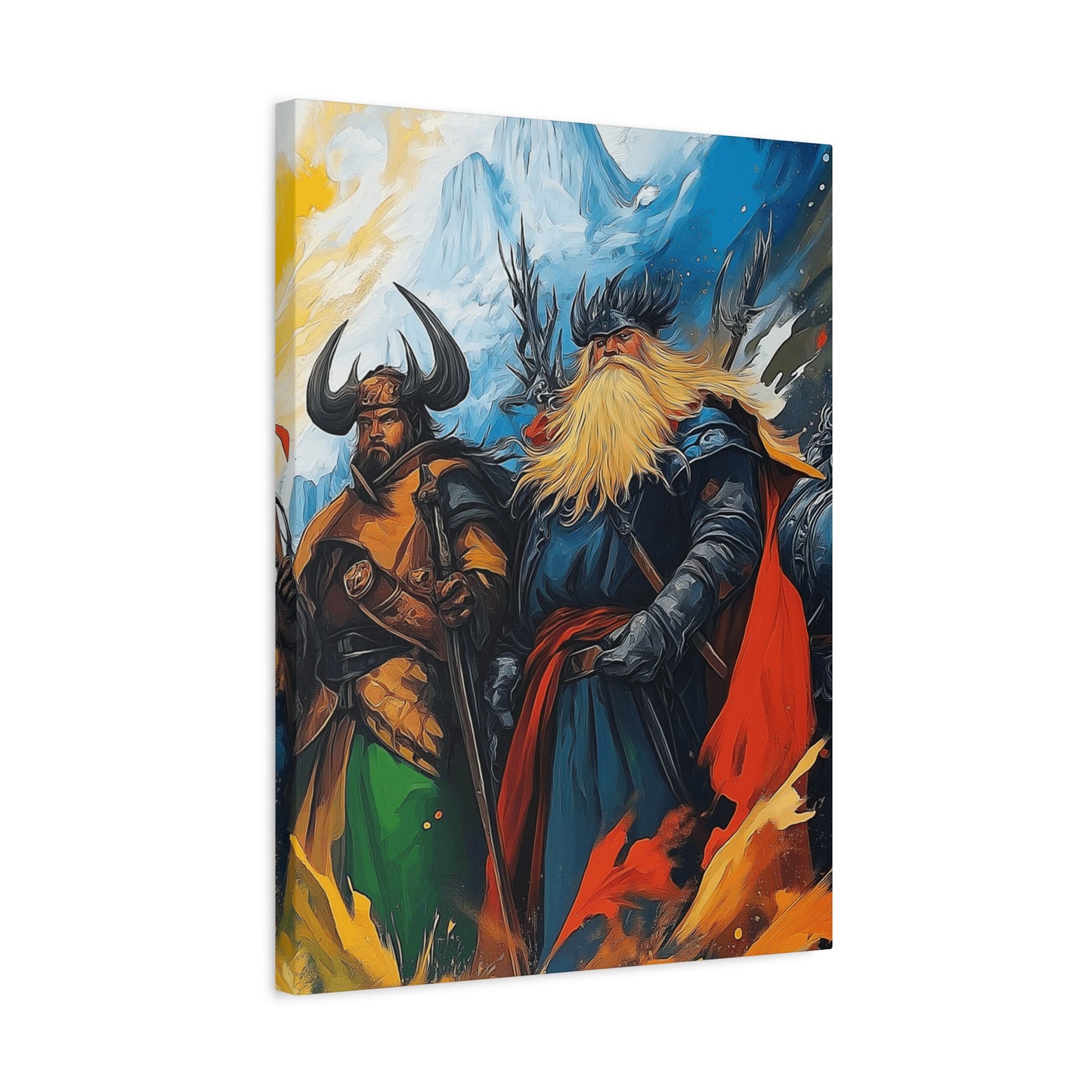 Epic Norse Warrior Canvas Art Print - Fantasy Wall Decor for Home or Office