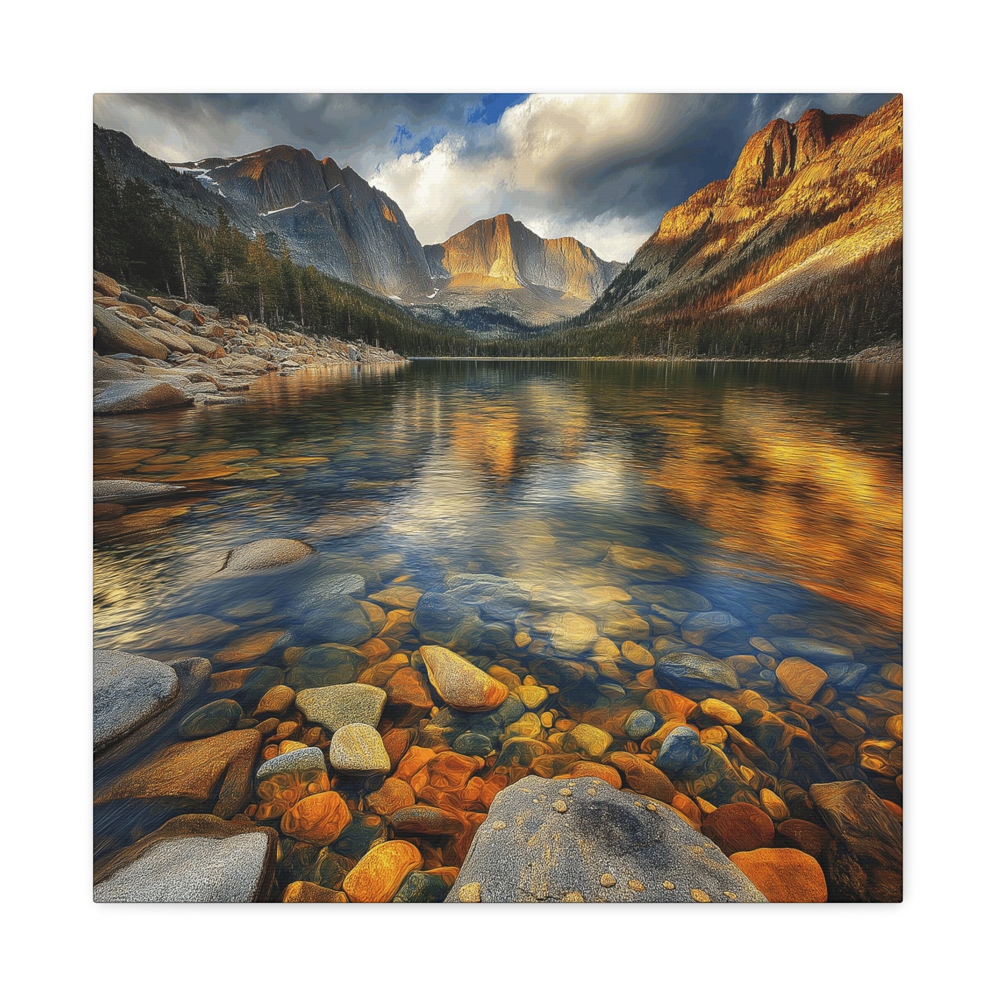 Canvas Wall Art - Beautiful Colorado Mountain Lake