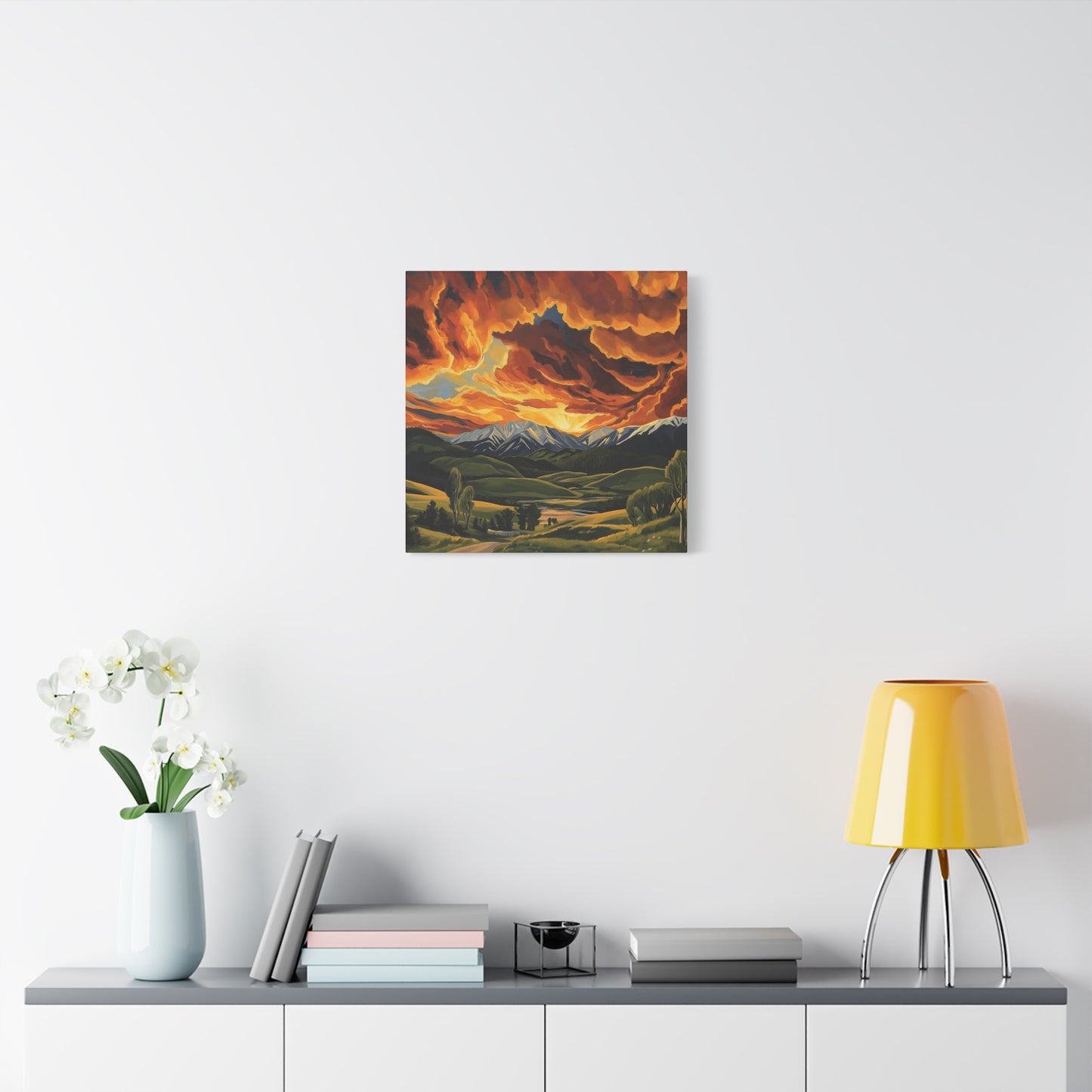 Canvas Print - Colorado Mountains and Farm