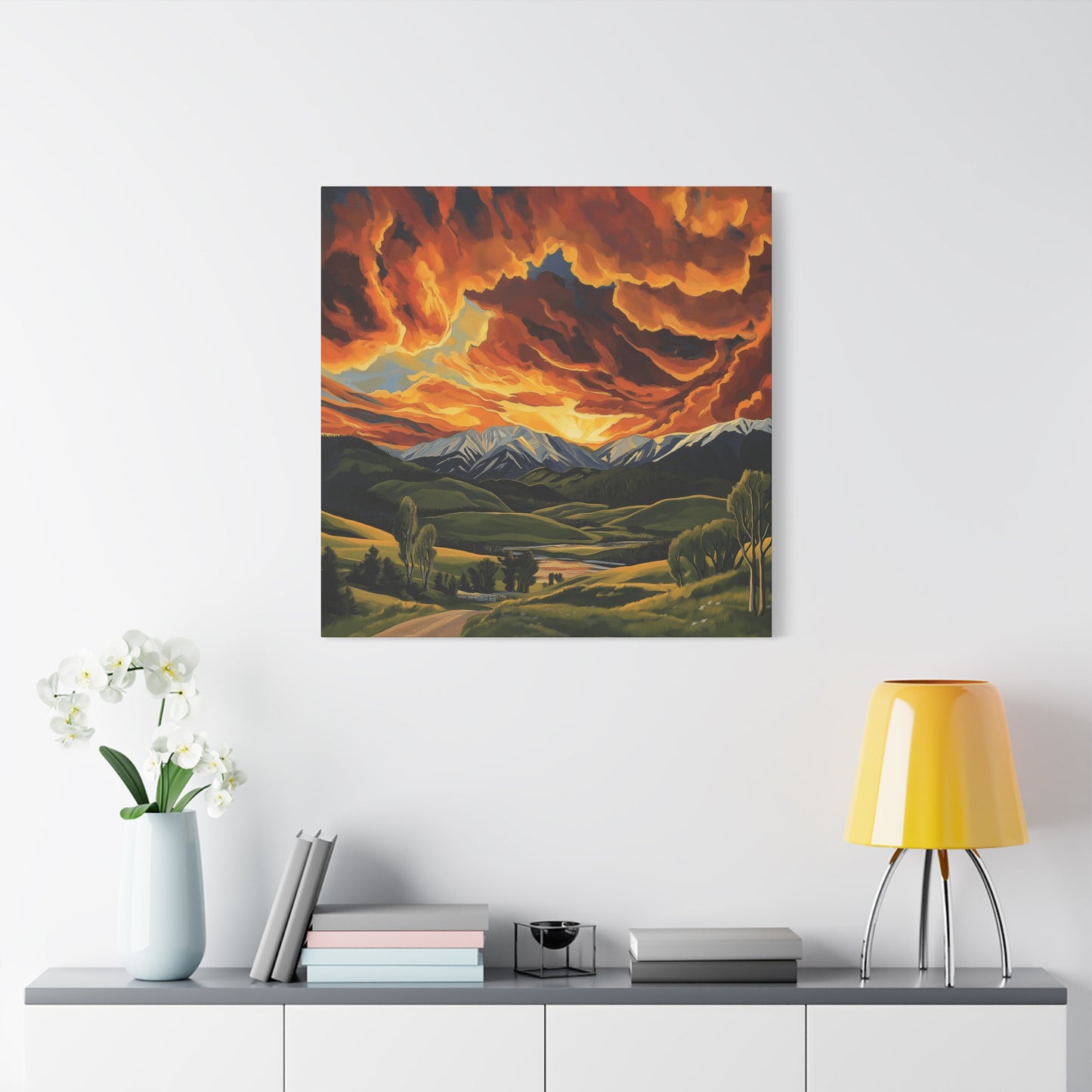 Canvas Print - Colorado Mountains and Farm