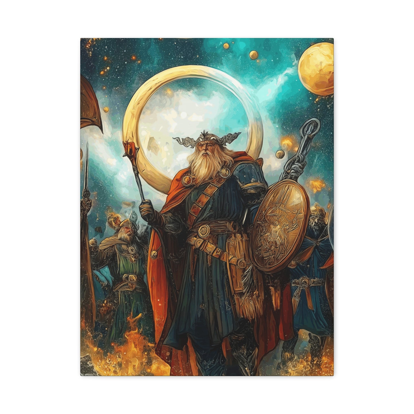 Mythical Warrior Canvas Art - Stretched Wall Decor for Fantasy Lovers